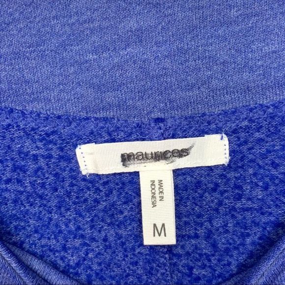 Maurice's Women's Medium Blue Short Sleeve Relaxed Burnout Raglan Tee Boat Neck - Picture 8 of 8